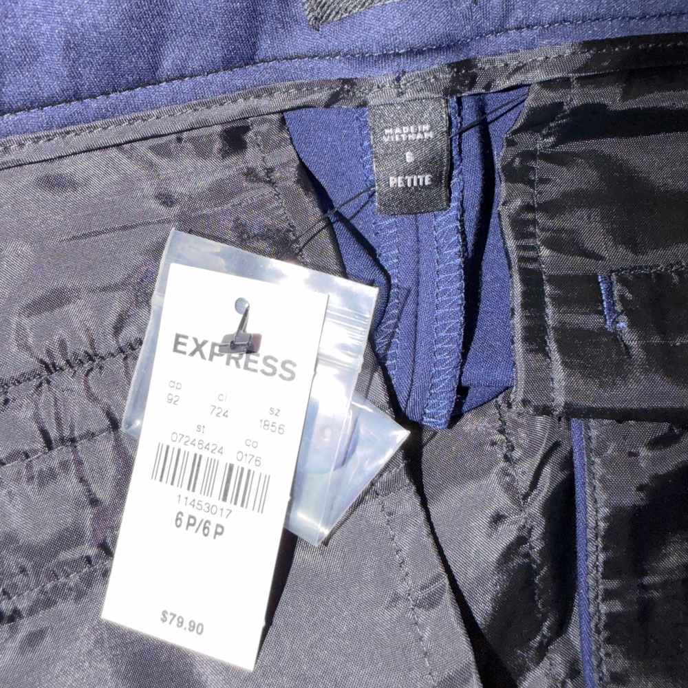 EXPRESS Navy Blue Columnist Barely Boot Mid Rise Dress Pants 6P - Picture 4 of 7